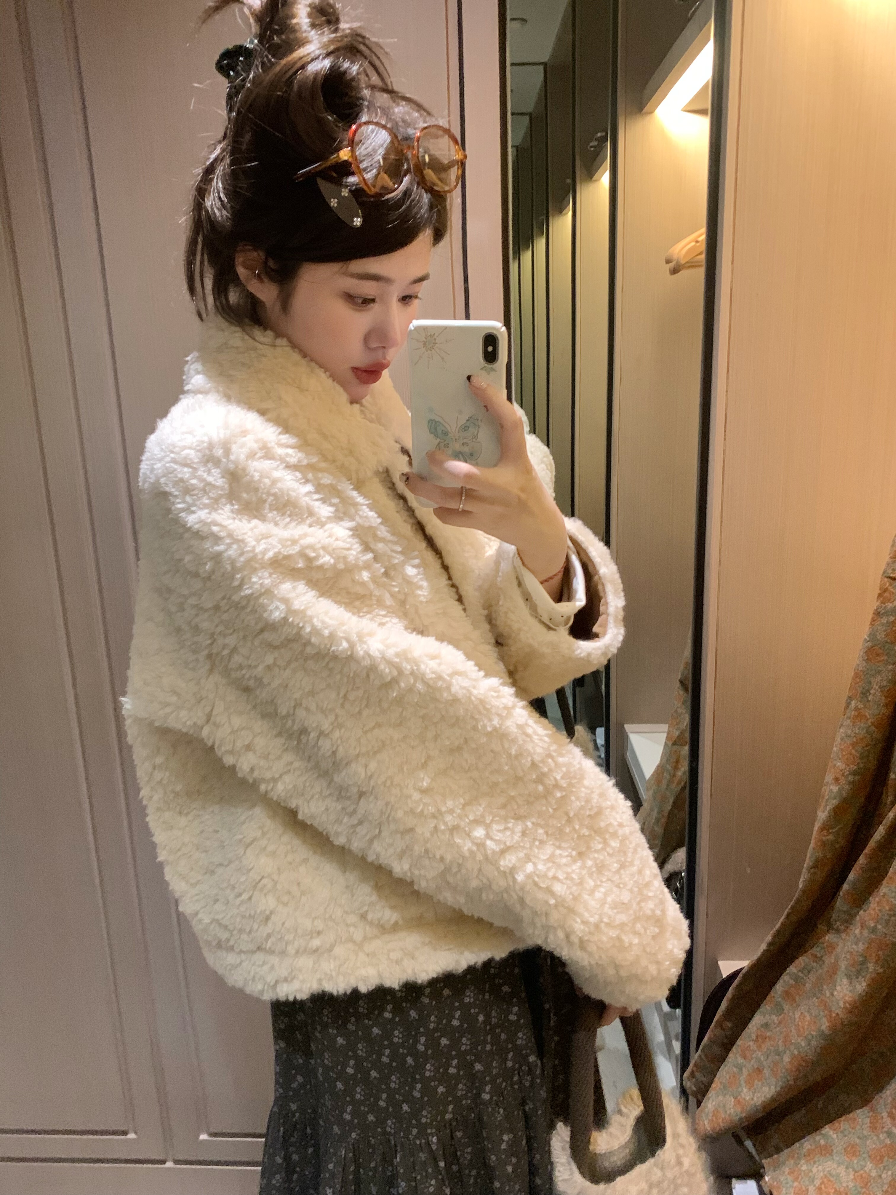 PINKMOON/冬日暖阳 羊羔毛外套女冬季毛茸茸加厚保暖皮毛一体上衣