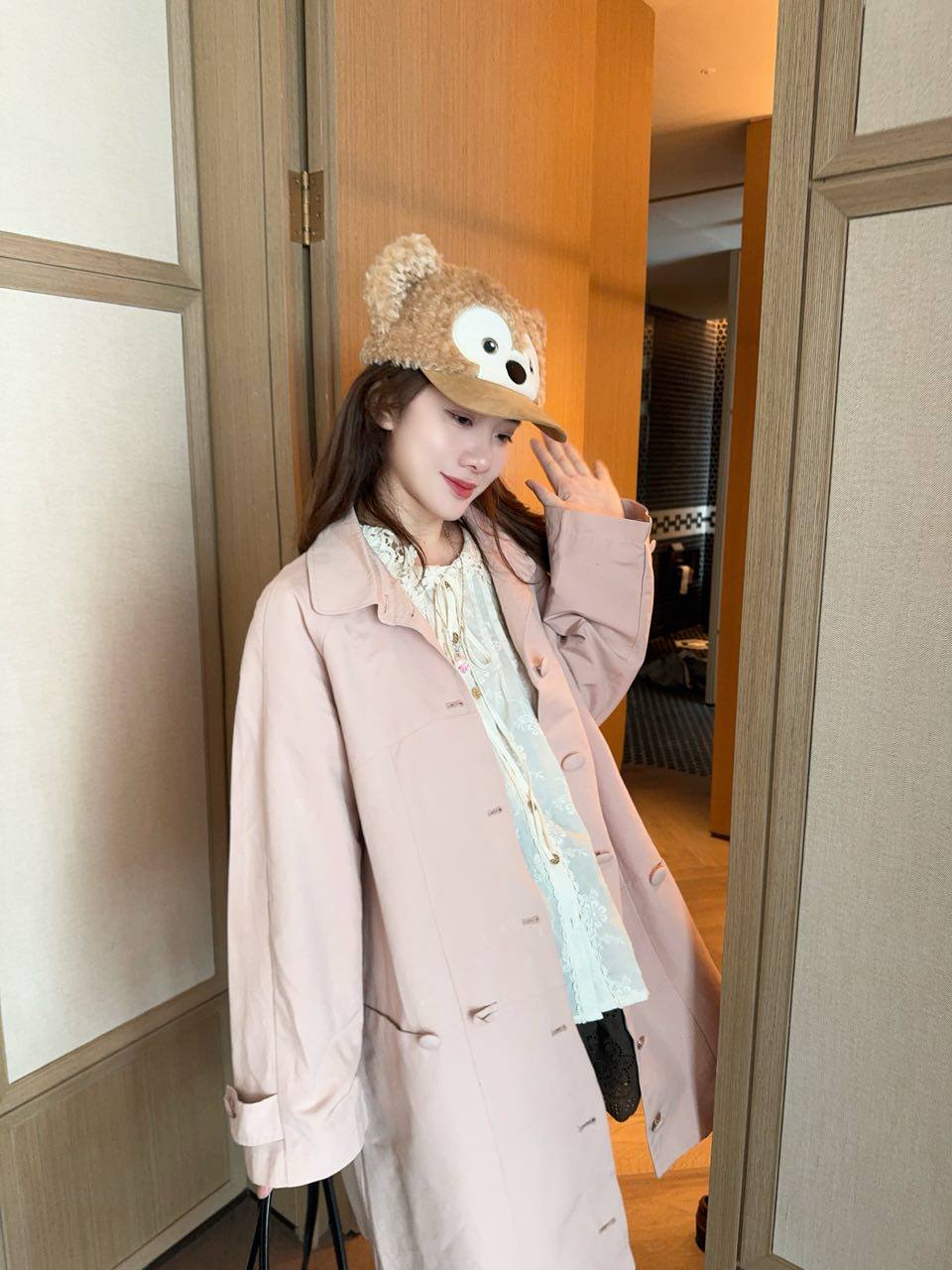 PINKMOON/定染色系橡皮粉显白外套 休闲百搭俏皮秋日风衣