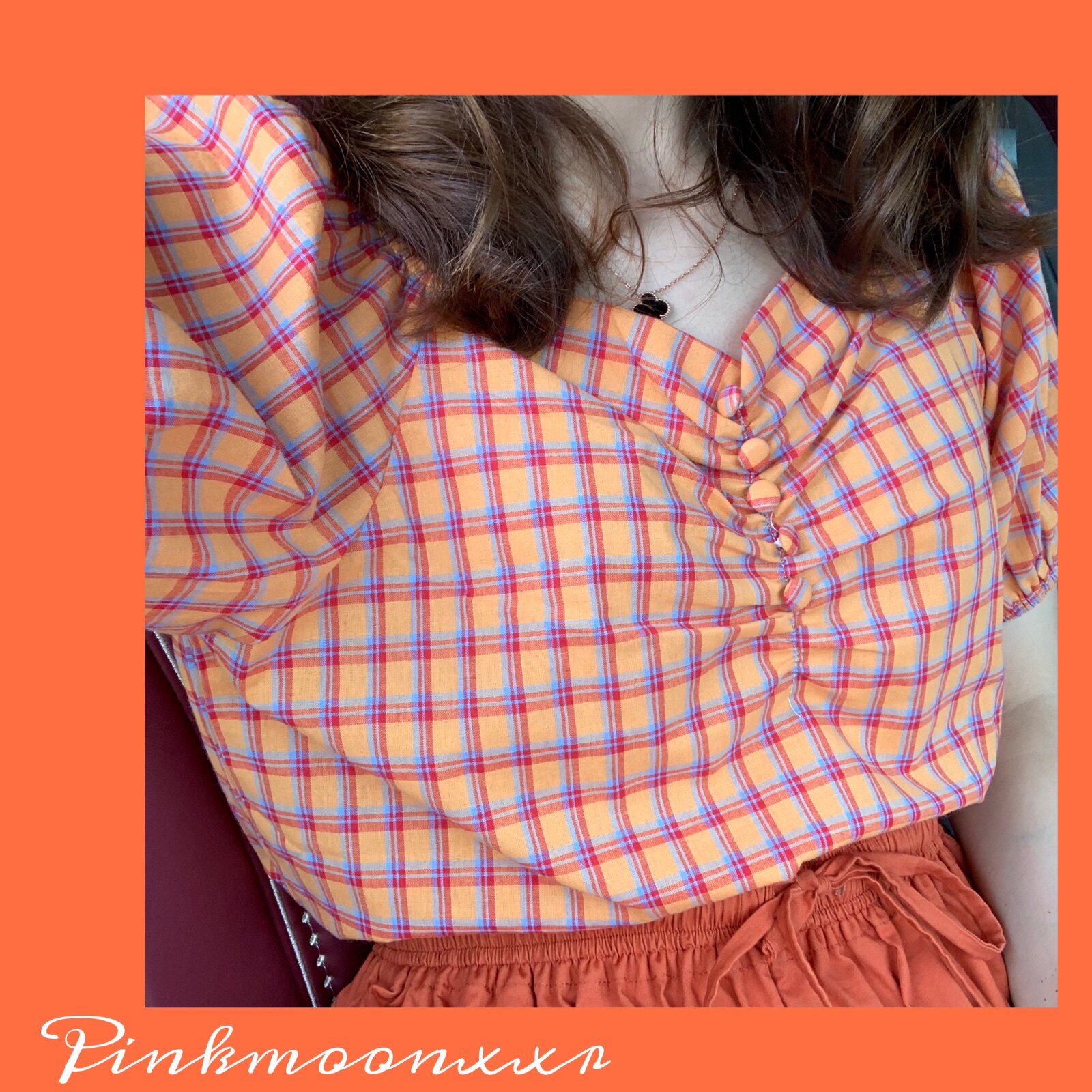 PINKMOON/ Special Offer Orange Jam Blueberry Jam square neck Show thin jacket Short sleeved shirtin the Women's clothing/Boutique , Shirt  category - from Buy2taobao.com to provide professional Taobao agent buy service