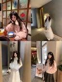 PINKMOON 奶芙绒绒 环保皮草百搭韩系外套可两穿马甲毛毛拼接