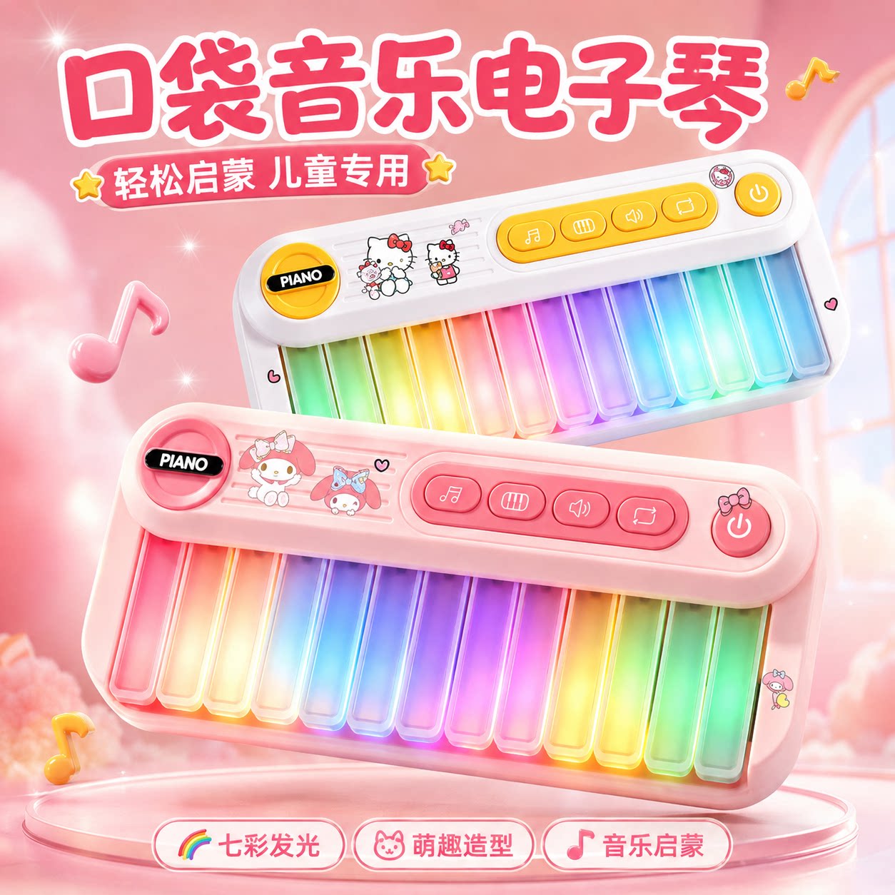 2026新款高端彩虹电子琴儿童玩具