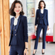 商务面试正装 高端职业套装 气质工装 时尚 酒店前台工作服 女条纹西装