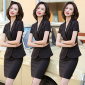 职业装 工装 西装 女夏薄款 酒店 套装 前台经理美容院工作服女高端短袖