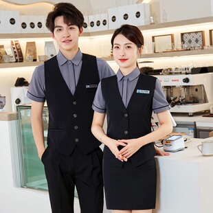 酒店餐饮火锅蛋糕店咖啡厅酒吧KTV服务员工作服衬衫男女套装夏季