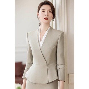 美容院职业套装女春秋2024新款高端西装酒店医美前台管理层工作服