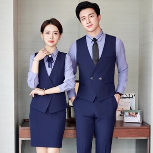 职业西装马甲套装女春秋高端酒店前台接待工装收银员物业工作服