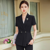 女套装 高端美容院前台工装 时尚 薄款 气质美容师工作服夏季 职业短袖