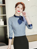 美容院酒店前台工作服空姐制服 女神范面试正装 职业衬衫 套裙女秋季