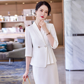 外套女夏季 气质西服2件套装 薄款 高级感时尚 2022新款 白色高端西装