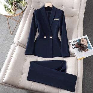 西装外套女春秋季2024西服美容师店长工装酒店前台工作服职业套装