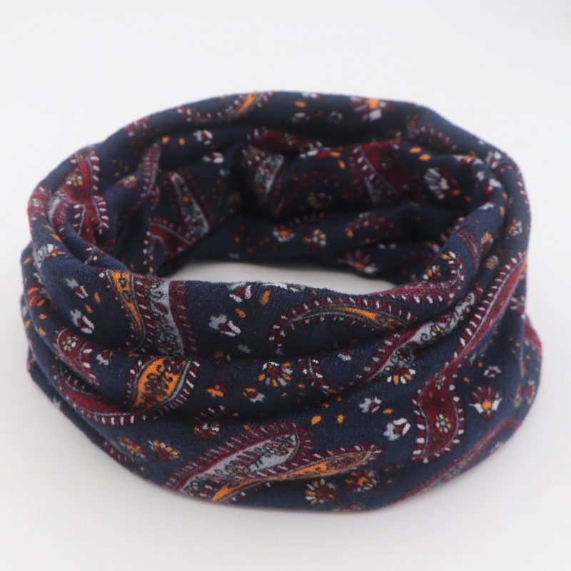 秋冬新款加大版围脖男女保暖防风腰果图案冬季骑行户外活动脖套