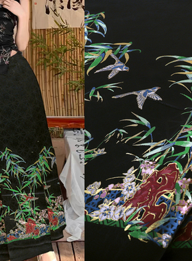 【SY032织春图】提花汉服马面布料织金色织提花国风服装面料