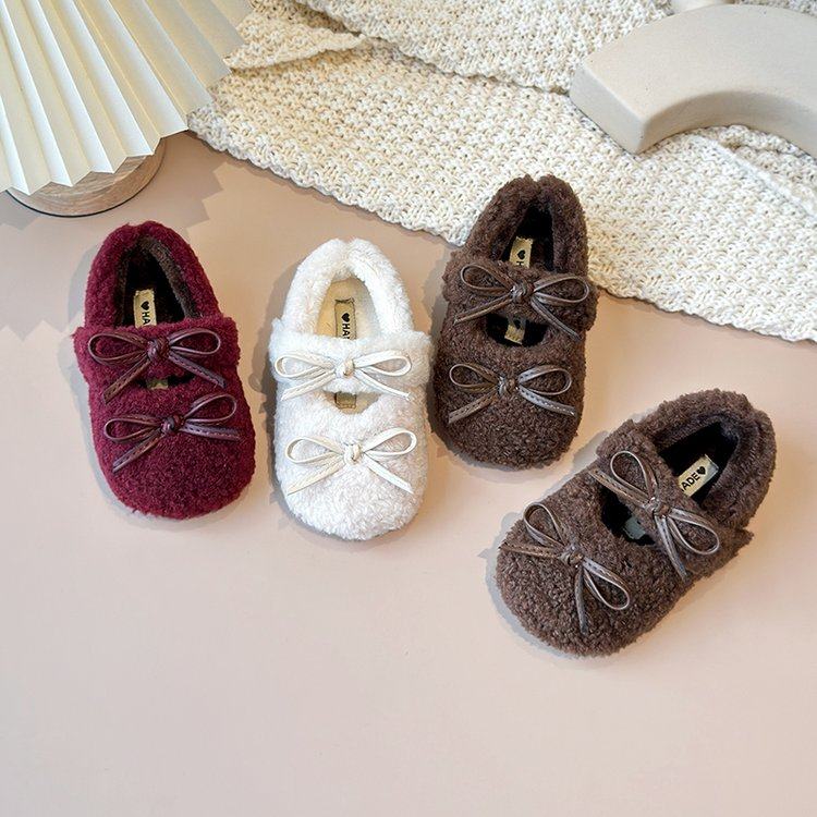 女童棉鞋甜美毛毛鞋外穿秋冬季2025新款加绒豆豆鞋蝴蝶结平底保暖,童鞋/婴儿鞋/亲子鞋,棉鞋,淘宝优惠券,粉丝福利购,淘宝优惠卷