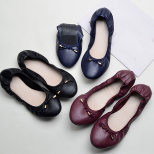 Flat ballerina shoes夏外贸复古芭蕾风浅口方头法式玛丽珍单鞋女