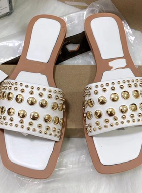 欧美网红凉拖鞋女时尚百搭外穿平底鞋Flat Sandals Slipper Women