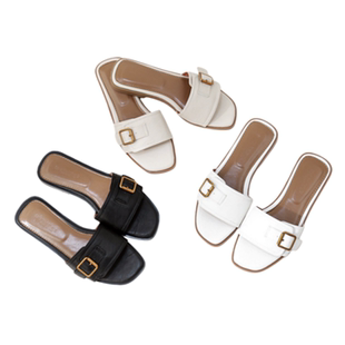 外贸印花链条平底凉拖鞋女鞋Summer Flat Sandals Slippers Women