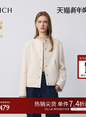 【100%绵羊毛】PRICH时尚知性圈圈毛呢外套2025冬季新款短外套女