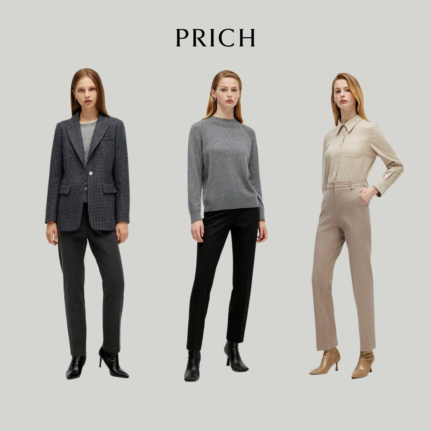 【全场最厚!最炸】【超能小太阳】PRICH简约毛人字纹小脚西装裤