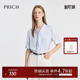 内搭上衣女 休闲通勤短袖 PRICH设计感小V领飘带衬衫 夏季