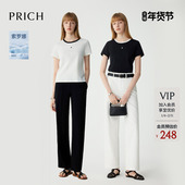 短袖 上衣女 休闲撞色圆领T恤夏季 新款 索罗娜 PRICH时尚