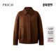 新款 PRICH时尚 复古仿麂皮翻领皮衣2026春季 气质宽松休闲短外套女