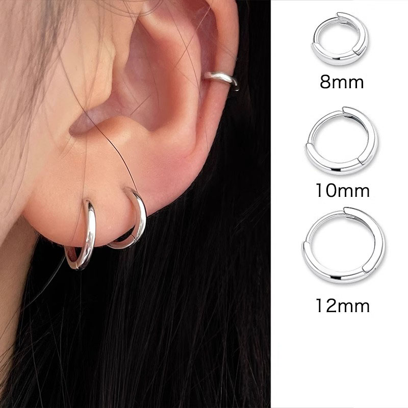 医用型耳圈钛钢耳环钛合金医学手术钢耳钉素圈防过敏养耳洞耳骨钉