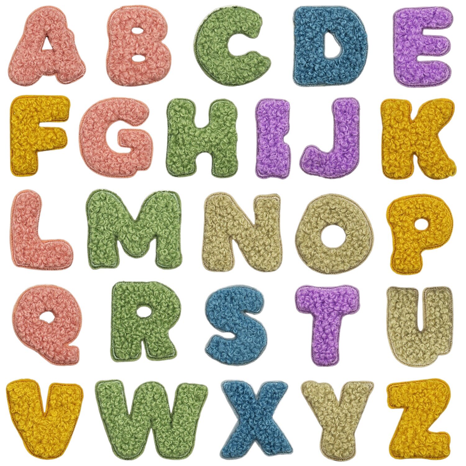 刺绣毛巾绣26英文字母补丁贴可水洗牛仔裤衣服装饰贴布箱包贴花