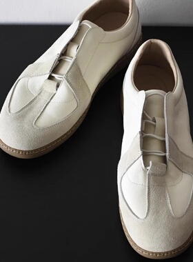 帕达索经典德训男鞋简约百搭2026秋新款小白鞋真皮休闲板鞋250601