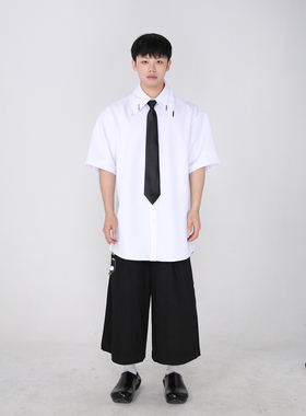 FEAR4FREE Profile廓形双领口设计鱼骨衬衫抗皱面料休闲短袖男女