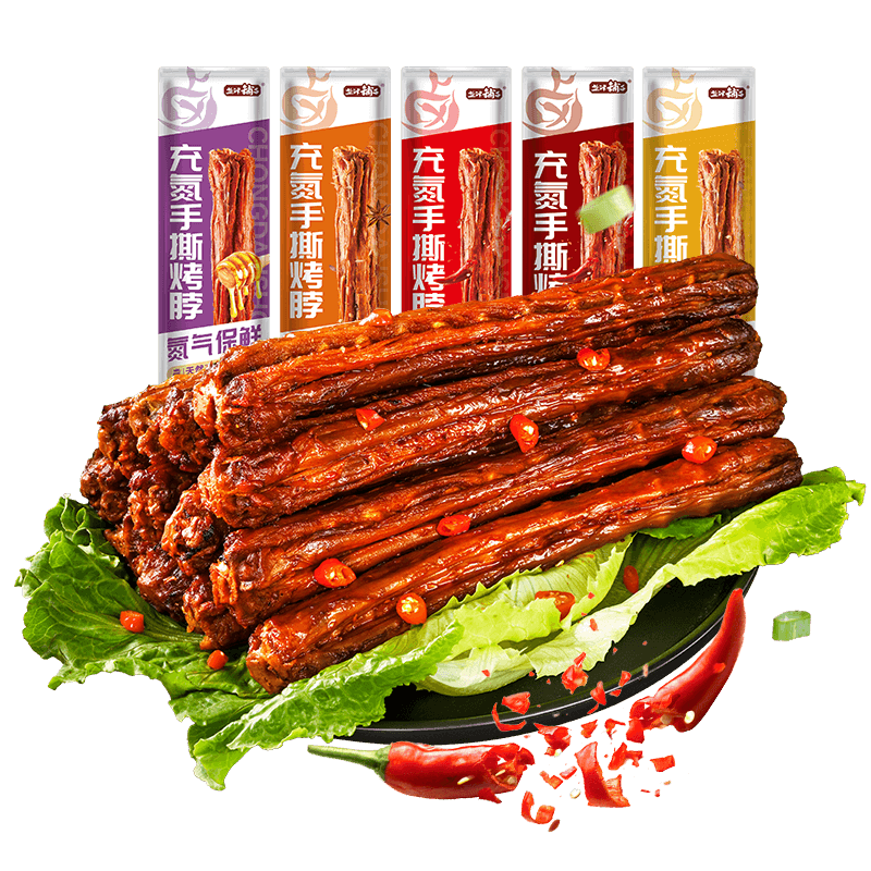 盐津铺子充氮手撕烤脖解馋黑鸭味网红零食小吃休闲食品整根独立装