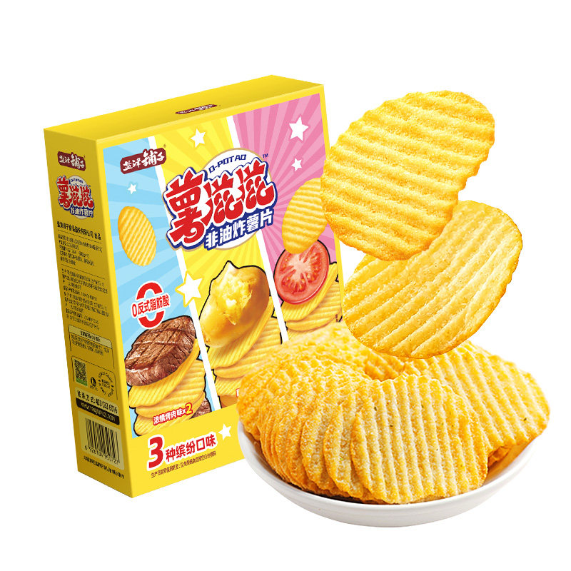 【芭芭农场】盐津铺子薯片6包混合味（原味/烤肉味/番茄味)共186g