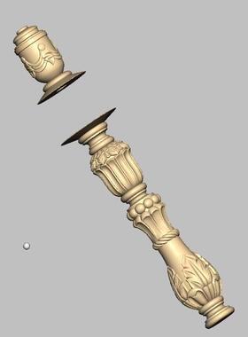 建模精修中欧式楼梯柱子STL格式圆雕图立体3D图三四轴雕刻图0909
