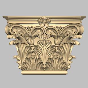 建模精修欧式楼梯洋花柱头罗马柱STL三维立体圆雕石雕图3D打印