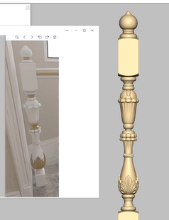 建模精修中歐式 圓雕圖立體3D圖三四軸雕刻圖通用 樓梯柱子STL格式