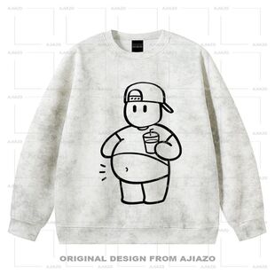 【快乐至上】秋冬季扎染长袖T恤 宽松休闲百搭男女卫衣