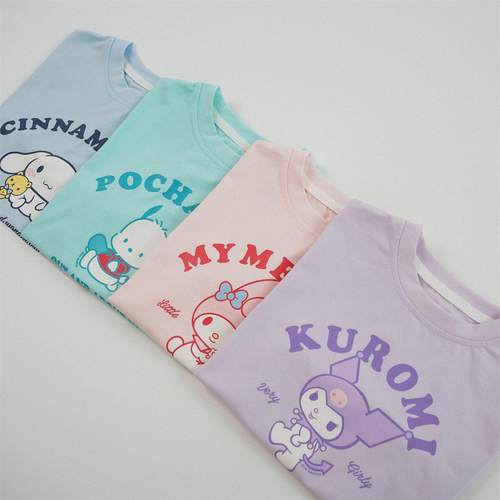 2件05夏季新品男女SHZ童短袖家居服套装短2裤动儿童卡通休闲运两