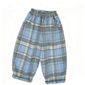 男女童绒子加厚简约韩版 潮 宽松加裤 CML小童休闲格子裤 中百搭时尚