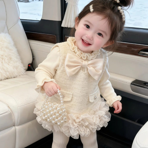 女童小香风背心裙冬装新款周岁