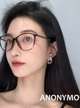 巨显脸小素颜眼镜女新款全框镜