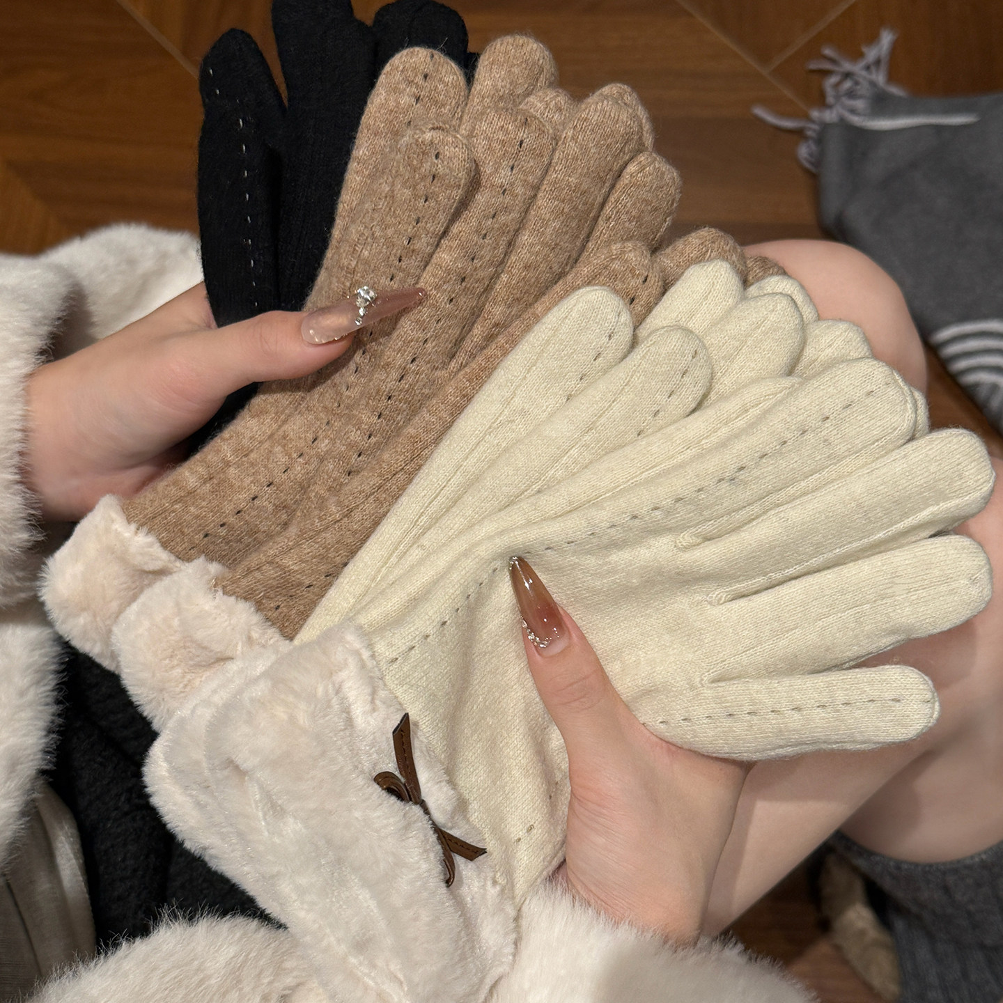 针织手套女冬季2025新款保暖防风防寒加绒加厚骑行可触屏手套女士,服饰配件/皮带/帽子/围巾,手套,淘宝优惠券,粉丝福利购,淘宝优惠卷