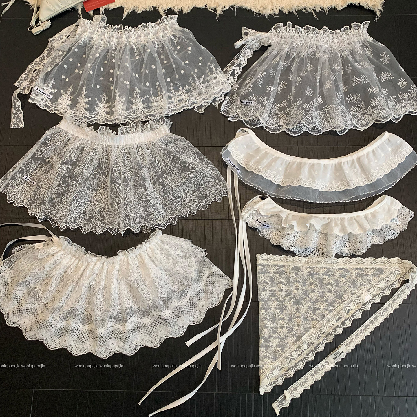 2026春正流行白色蕾丝屁帘女叠穿半身裙配鲨鱼裤牛仔裤高级感裙帘