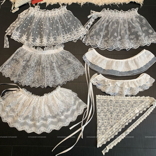 2026春正流行白色蕾丝屁帘女叠穿半身裙配鲨鱼裤牛仔裤高级感裙帘