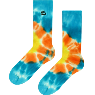 Cotton Republic/棉花共和国情侣款棉质中筒袜橙色轧染休闲男女袜