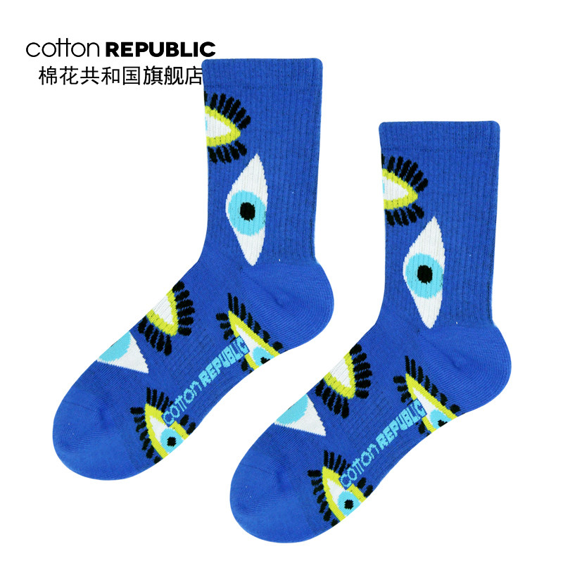Cotton Republic/棉花共和国男士中筒袜商务休闲棉袜情侣款学生袜