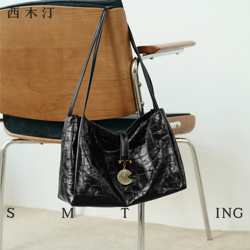 【西木汀】好久不见 头层牛皮托特包小个子女士大容量新款单肩包