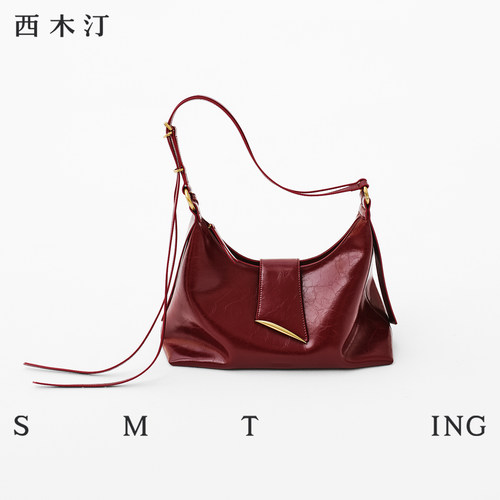 【西木汀】等风 腋下包红色2025新款女托特包小个子绝美婚包新娘