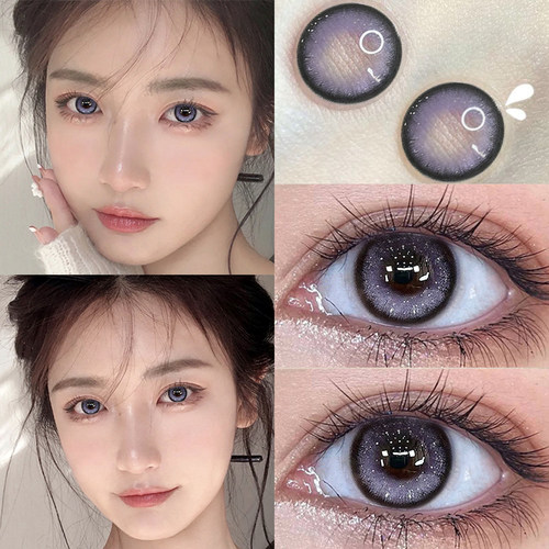 2024年新款美瞳年抛女紫色隐形眼镜大小直径混血cos半年抛盒大JLK