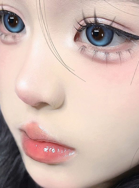 2片装】蓝色狗狗眼人鱼泪蓝美瞳半年抛T隐形眼镜纯欲14.5大直径ws