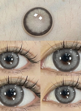 黑天鹅灰色美瞳半年抛女带度数大直径正装官网HC隐形眼镜旗舰店TN