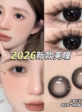 2片装】美瞳半年抛隐形眼镜黑色年抛女大小直径正品官方旗舰店ws